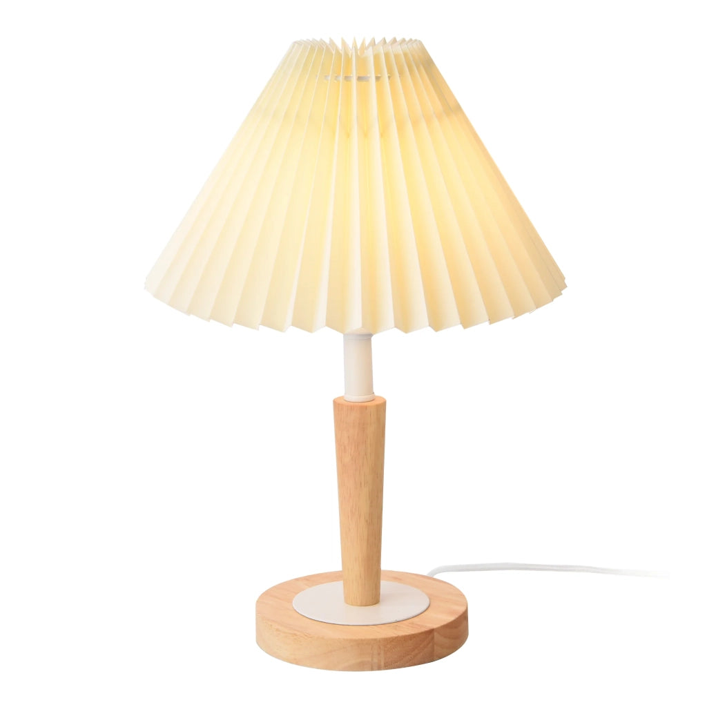 Lampada da tavolo 35 cm bianco crema effetto legno 03_0007403
