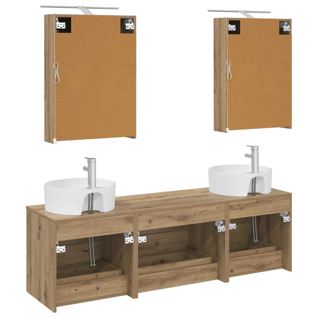 Set di mobili per il bagno 5 pcs Rovere Artigianale 3406878