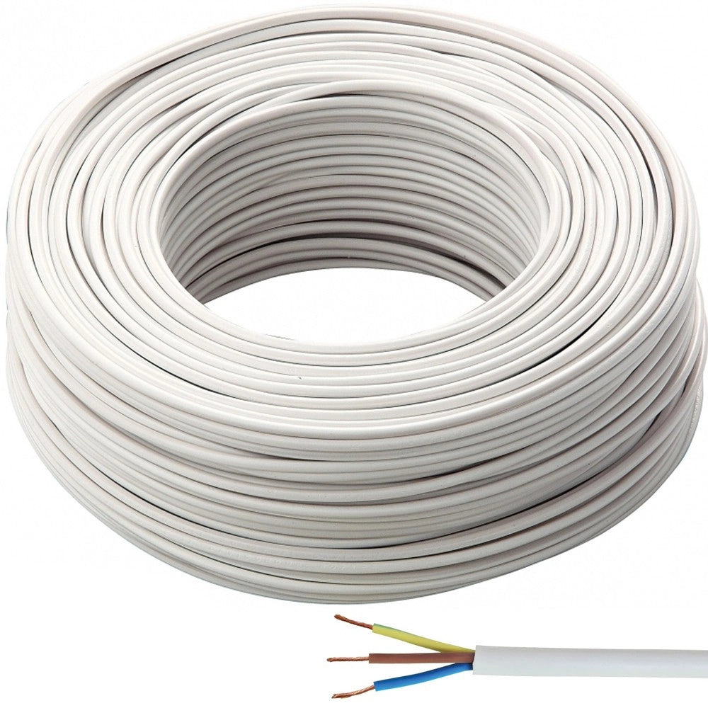 Trade Shop - Cavo Matassa 50 Mt Bobina Gommato Tripolare 3 Fili Poli Schermato 3x1.0 Ignifugo -