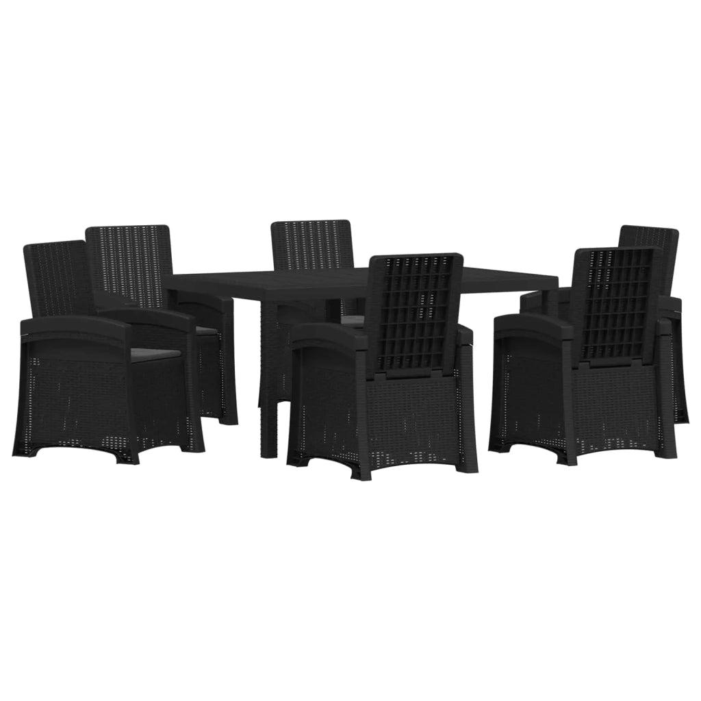 Set da Pranzo per Giardino 7 pz Antracite PP 3430136