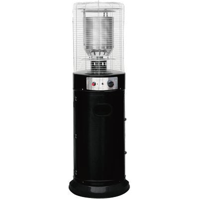 STUFA GAS GPL SHORT ROUND PATIO + RUOTE DOMUS  NERO KW 11 H.CM 135