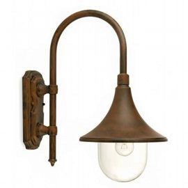 Applique in alluminio pressofuso con diffusore trasparente - Altezza max lampada 150mm - Alimentazione 230V - Potenza massima lampade 60W ruggine