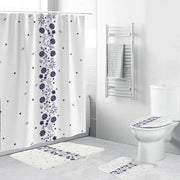 Kit di accessori da bagno 4 pezzi C-180x180cm - Doccia acqua resistente, tappeto da bagno e tappeto da wc