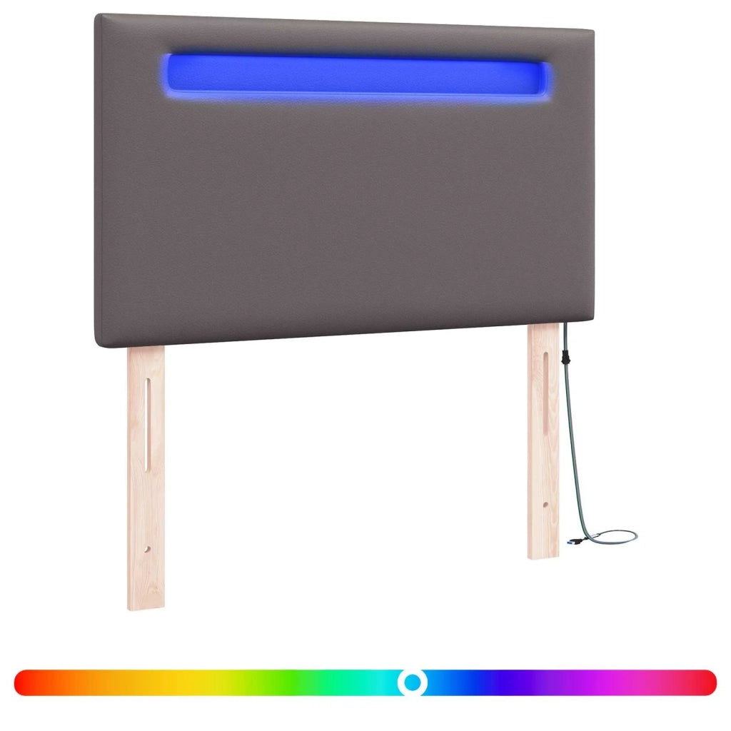 Testiera LED Grigio 100 cm Pelle Sintetica 42007299