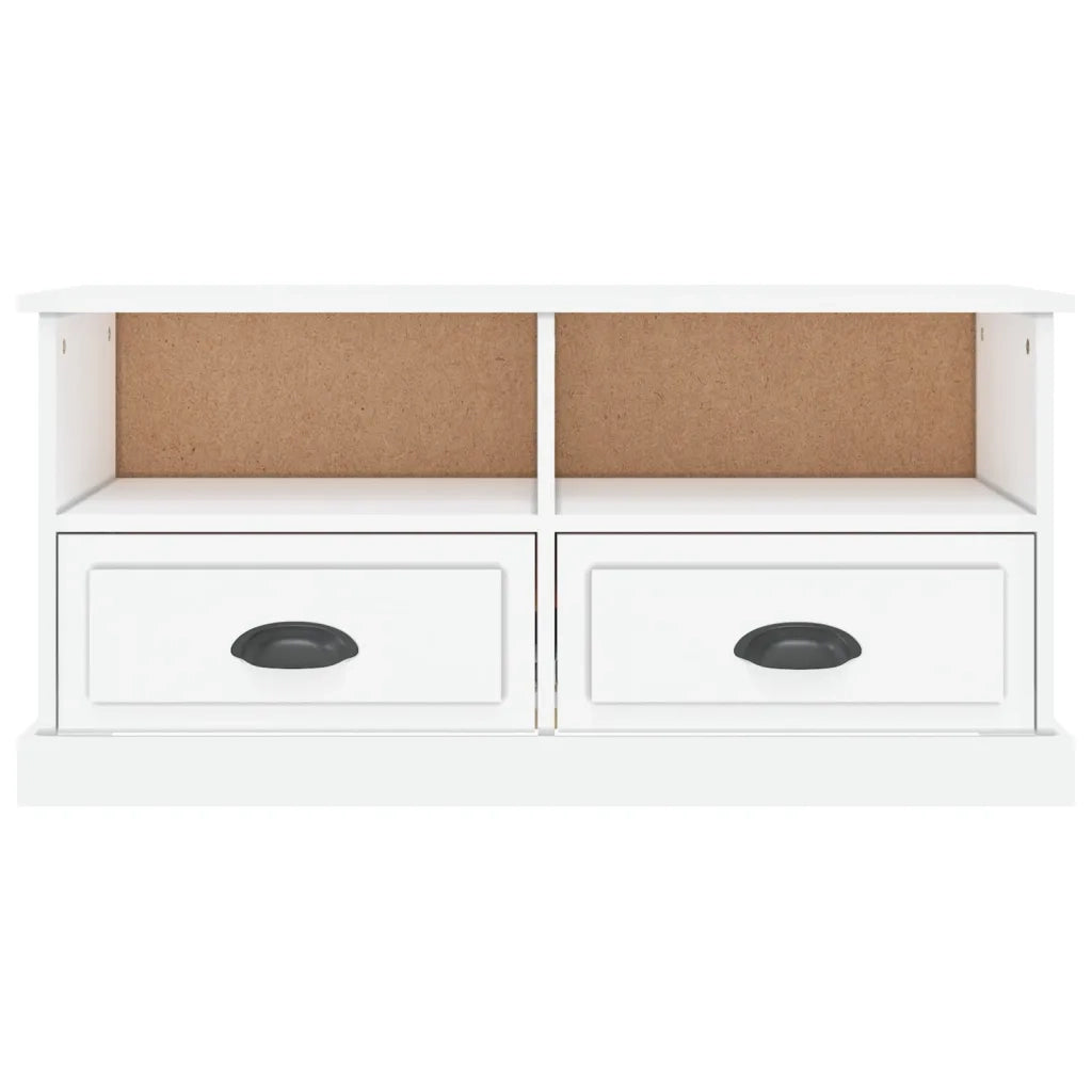 Mobile Porta TV-Mobile per TV-Credenza TV Bianco Lucido 93x35,5x45 cm Legno Multistrato