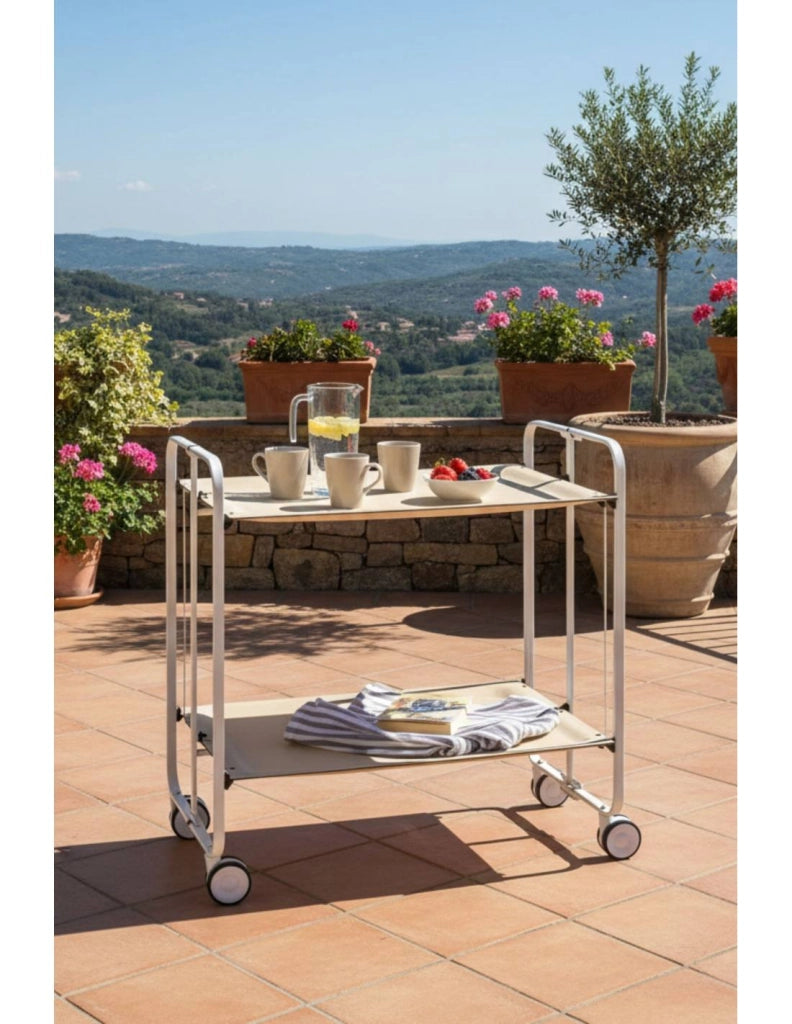 Carrello da cucina pieghevole grigio con ruote BAUHAUS 2 ripiani