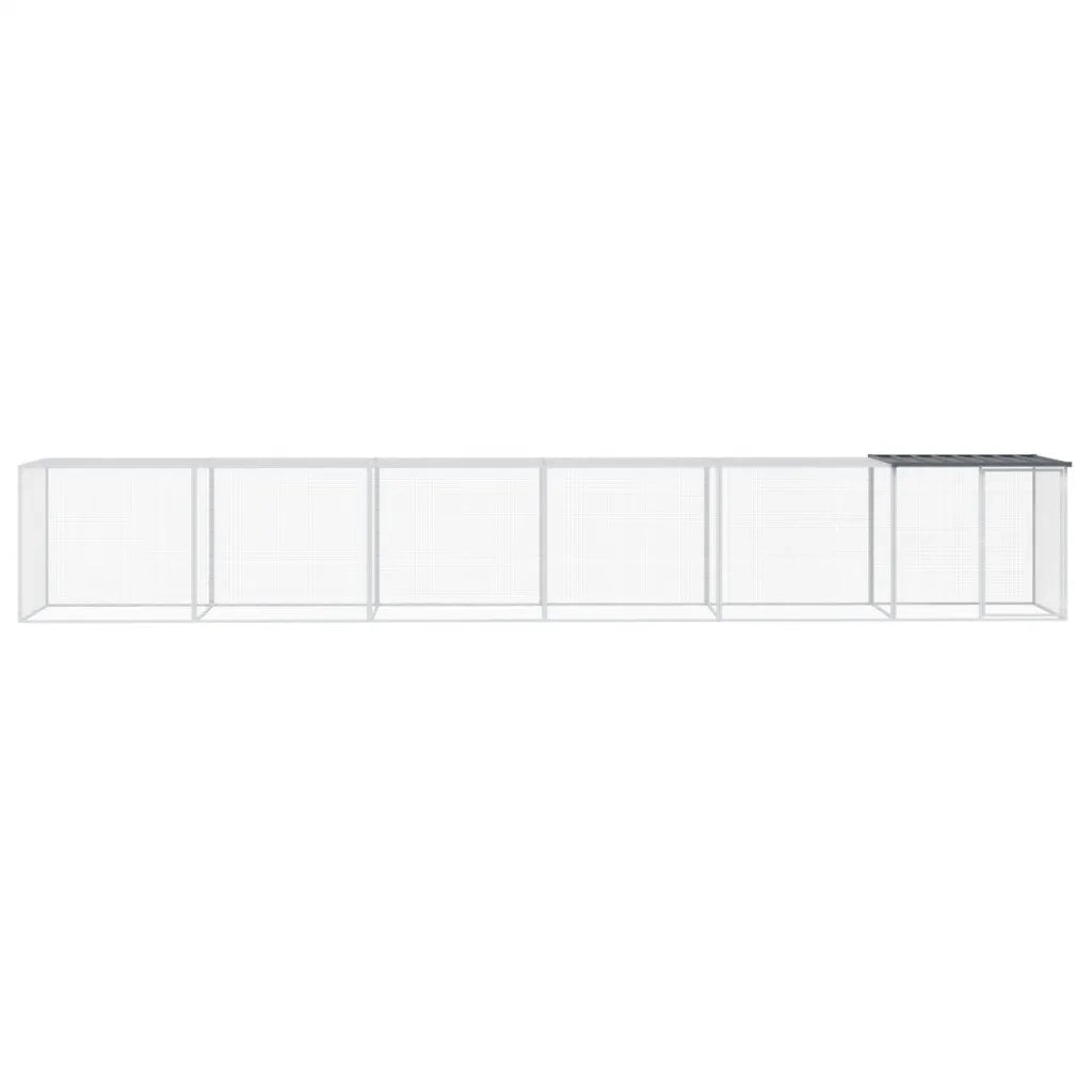 Gabbia Polli con Tetto Antracite 603x98x90 cm Acciaio Zincato 3189041