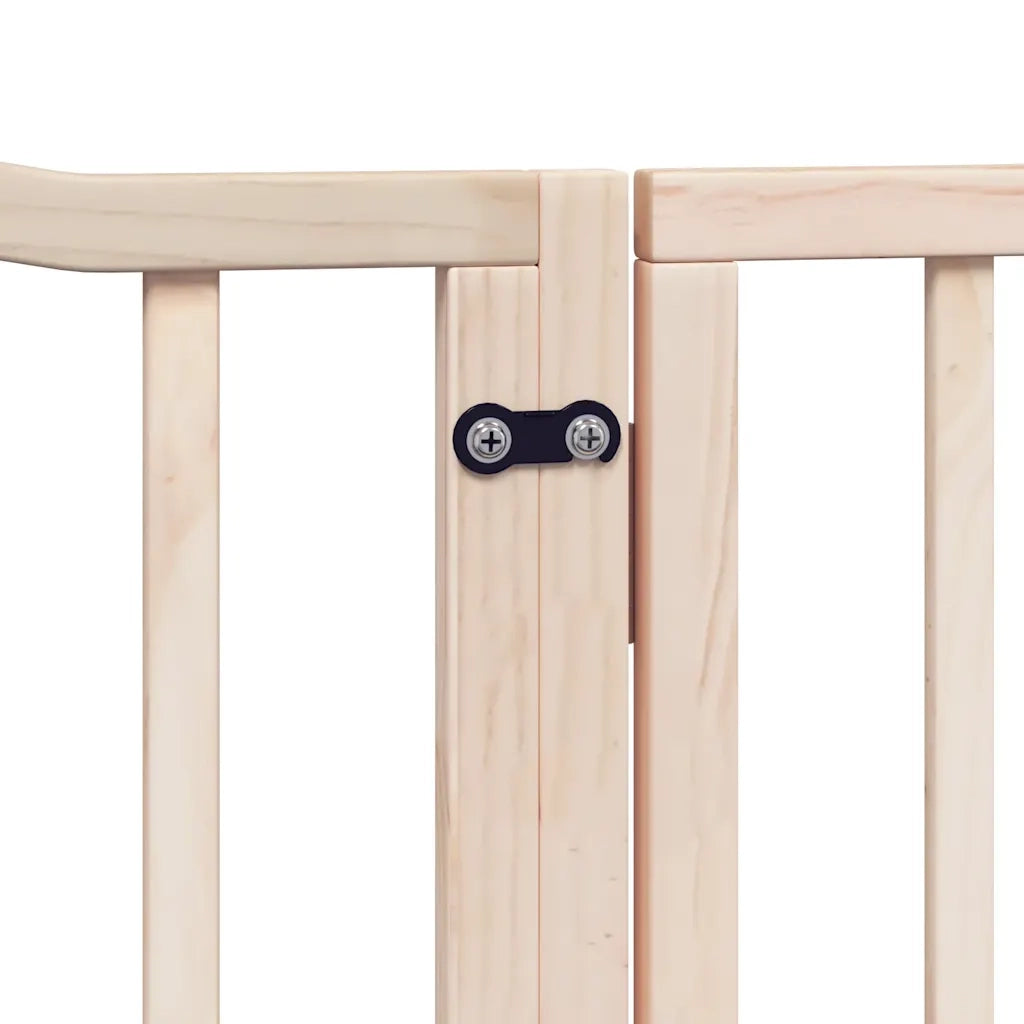 Cancello per Cani con Porta Pieghevole 4 Pannelli 320 cm Pioppo CFW9508424