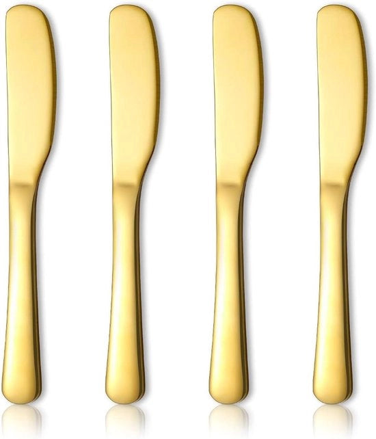 Set di 4 Applicatori di Burro in Acciaio Inossidabile per Cucina e Sala da Pranzo con Applicatore a Forma di Burro Oro.