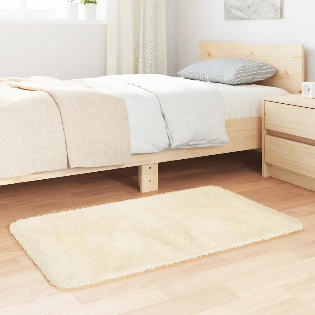 Tappeto Shaggy a Pelo Lungo NAVARRA Crema 60x100 cm poliestere 4102807