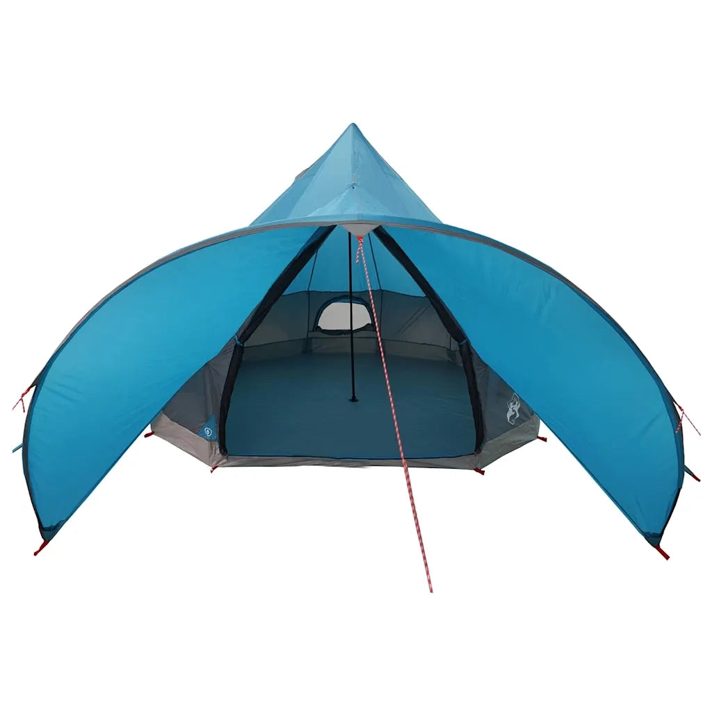 Tenda Teepee per 5 persone-Tenda da campeggio Blu e Grigio 415 x 415 x 247 cm