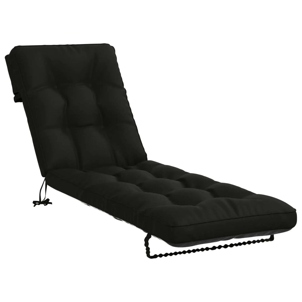 Cuscino per Lettino VIANEN 100% Poliestere Nero 200 x 50 x 8 cm 953825