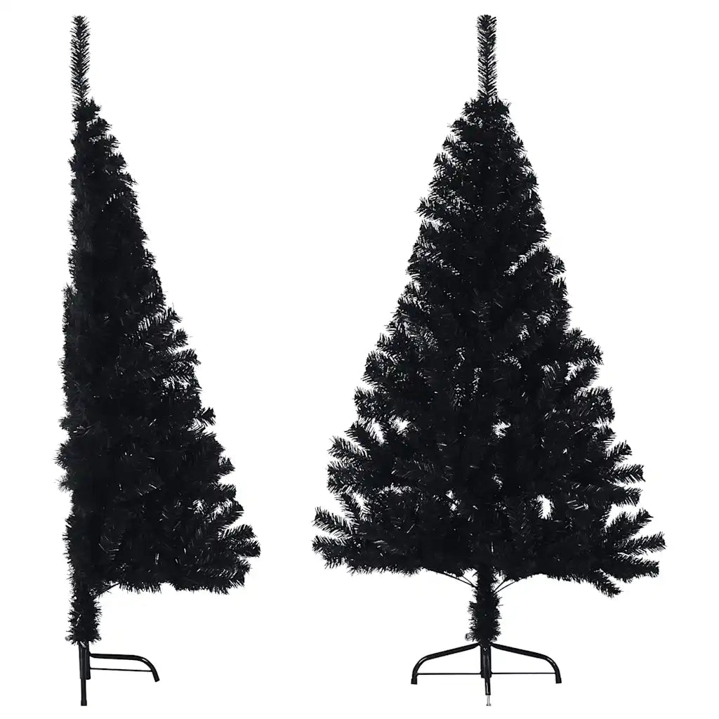 Albero di Natale Artificiale a Metà con Base Nero 150 cm PVC 344676