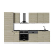 Cucina componibile Fame-Line Pannello in quercia/Bianco 300 cm, PL Antracite Vicco