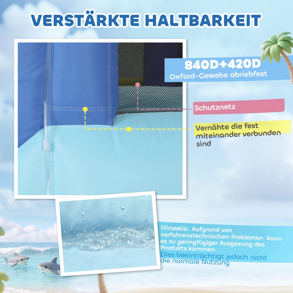 Castello Gonfiabile con Scivola e Piscina ¨C zephmum ¨C 405x345x235cm Multicolore