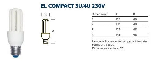 Lampada ai l.fredda fluor. comp. el201s e27 20w compatte