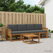 Set di divani da esterno 5 pcs Naturale e Antracite Poliestere