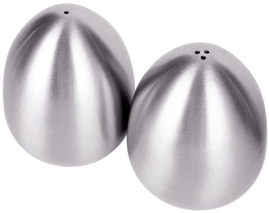 Peperstrooier in acciaio inossidabile - Zoutstrooier - Zoutpot - Piccolo contenitore per sale - Forma a uovo - 1/3 fori