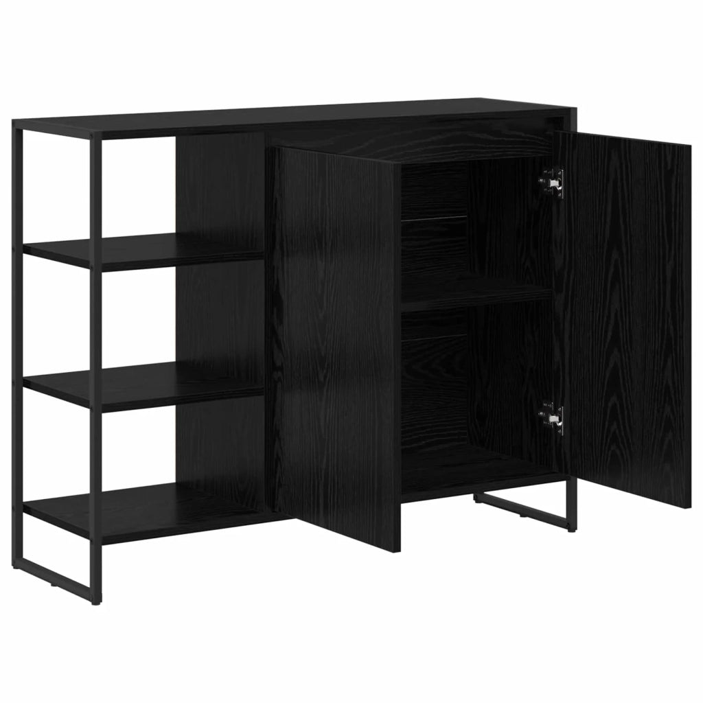 Mobile laterale Rovere Nero 96.5 x 30 x 75 cm Legno multistrato