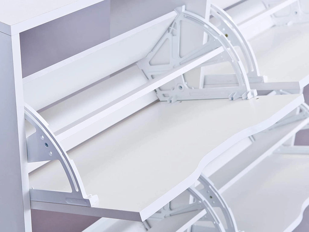 SCARPIERA WESTPHALEN 4 VANI 100x25x90H STRUTTURA IN LAMINATO VERNICIATO BIANCO