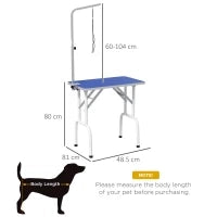 Tavolo da toelettatura per animali domestici, per tagliare, spazzolare, lavare gli animali, in metallo, Blu