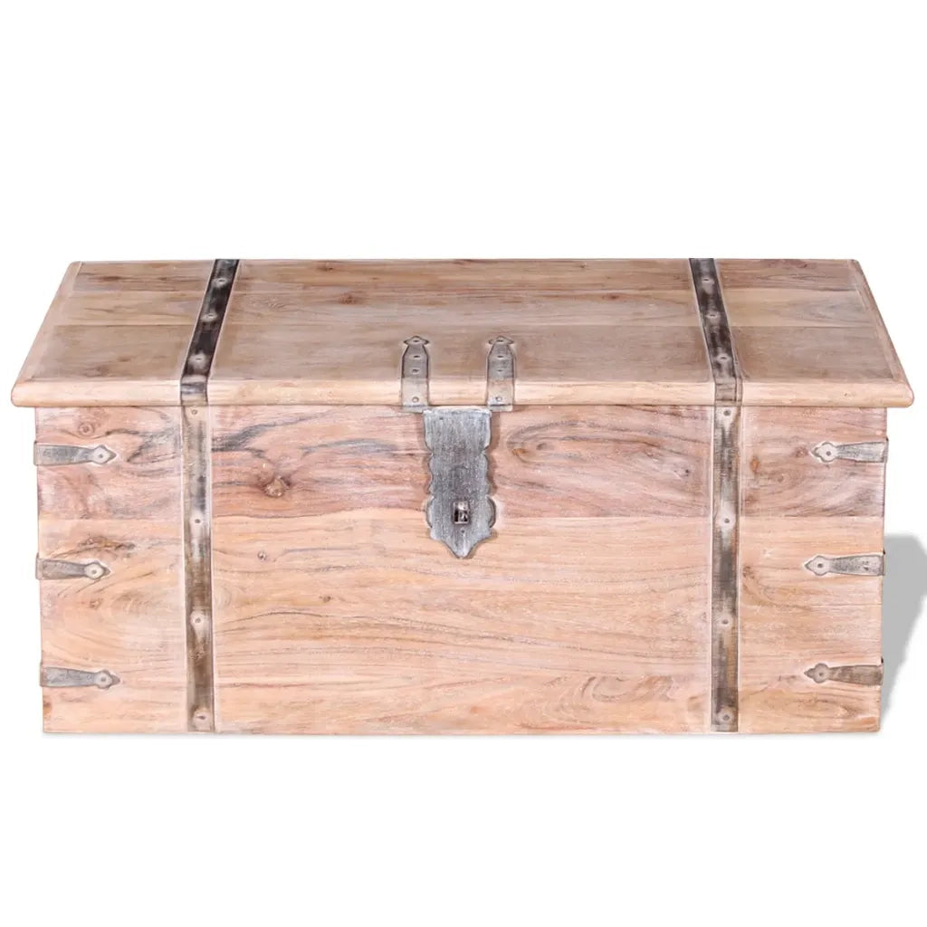 Set 2 Pezzi Cassapanca in Legno Massiccio di Acacia 244054