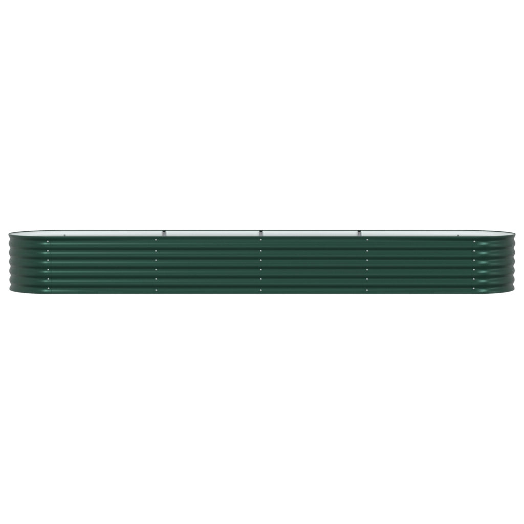 Letto da Giardino Rialzato Verde 400x80x44 cm in Acciaio Galvanizzato