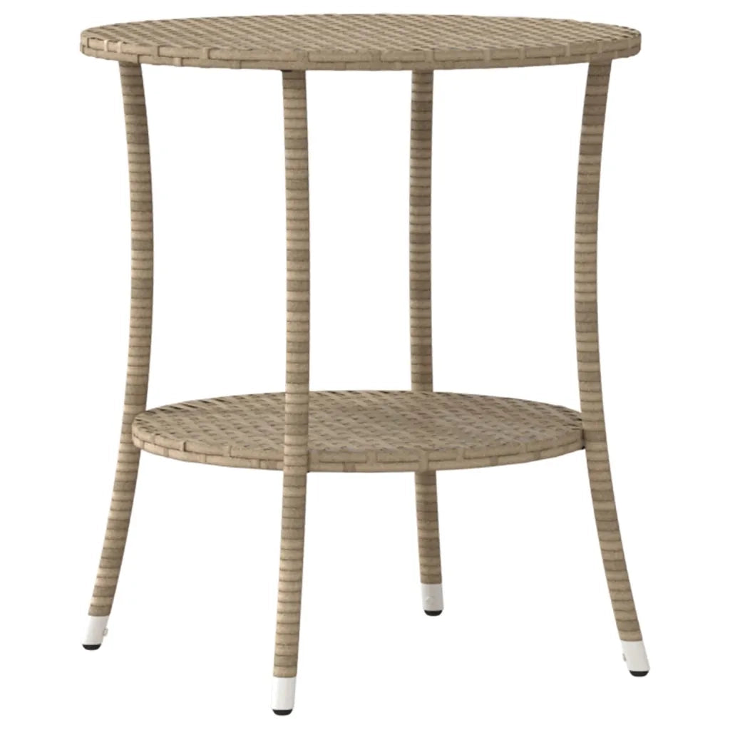 Sedie da Giardino Reclinabili 2pz con Tavolino Polyrattan Beige 365708