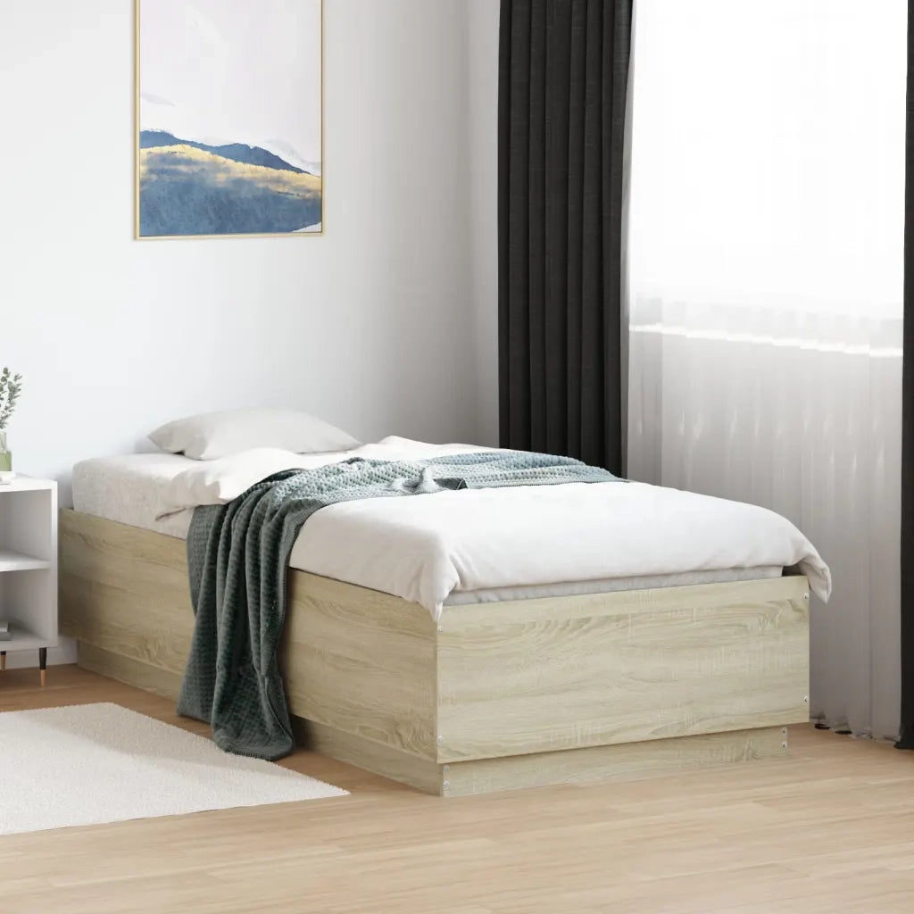 Giroletto-Struttura Letto Rovere Sonoma 90x190 cm in Legno Multistrato 616924