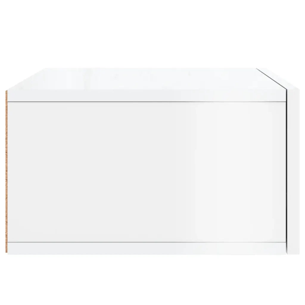 Comodini a Muro 2 pz Bianco Lucido 35x35x20 cm 829857