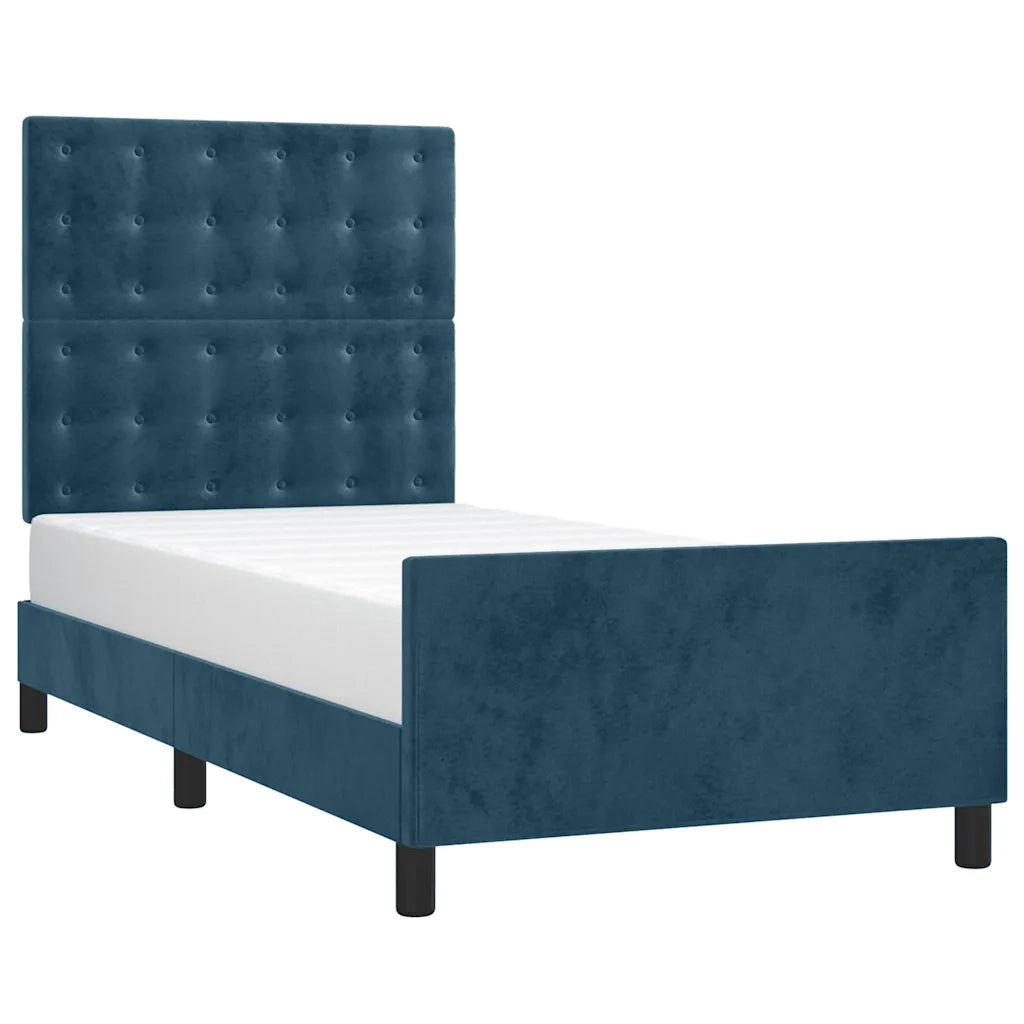 Giroletto senza Materasso-Struttura Letto Blu Scuro 80x200 cm in Velluto 770087