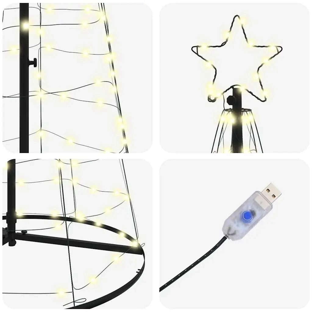 Albero di Natale LED con 390 LED Bianco caldo 250 cm Ferro 42018757