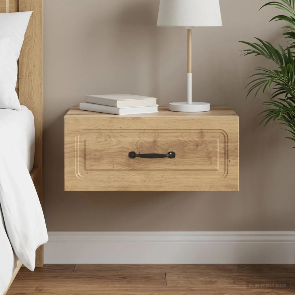 Mobiletto da notte a muro Rovere Artigianale 49 x 34,5 x 20 cm 899313