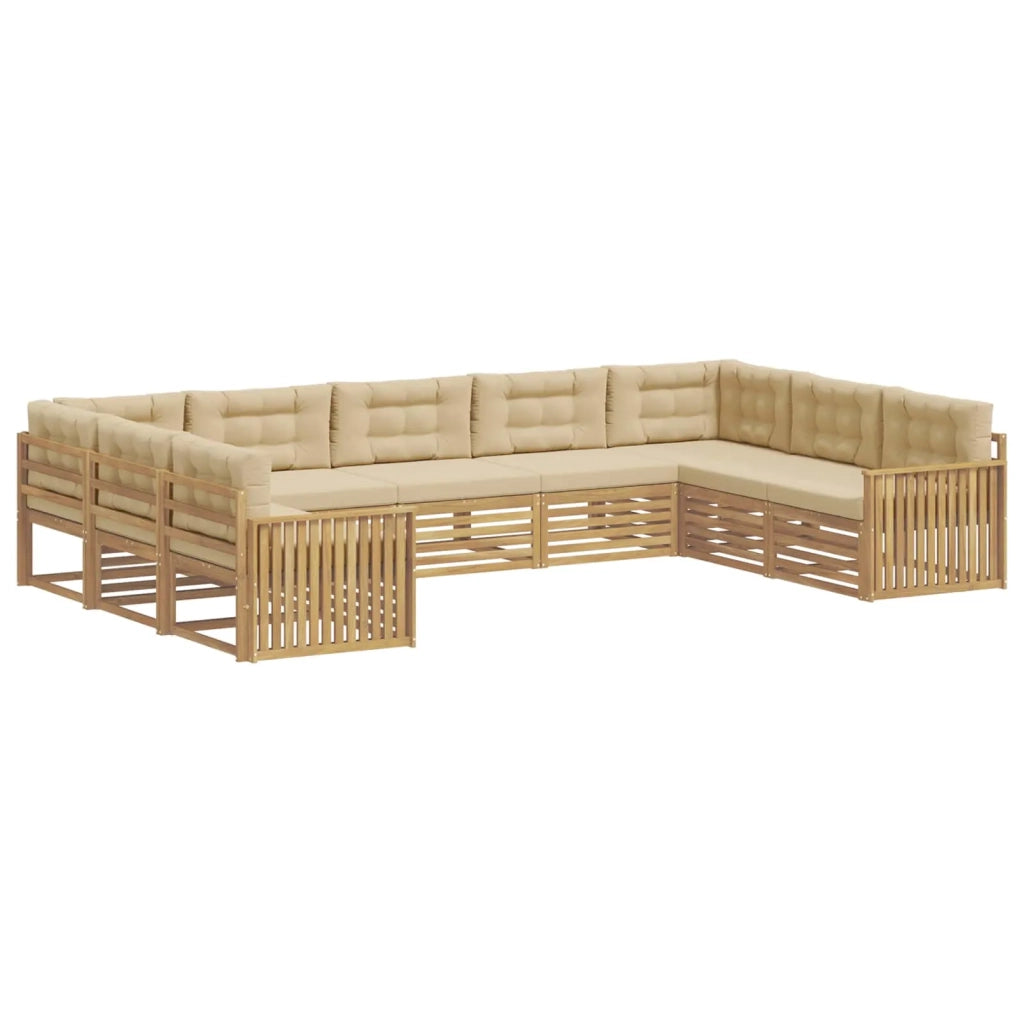 Set di divani da esterno 9 pz Bianco e Beige 3391153