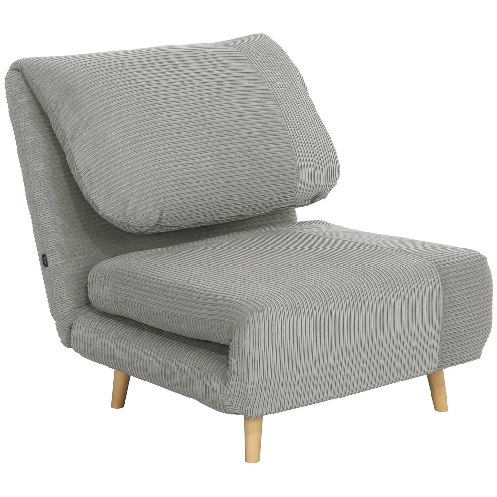 Letto imbottito singolo con testiera regolabile ¨C Zephmum ¨C Grigio 82x87x89 cm