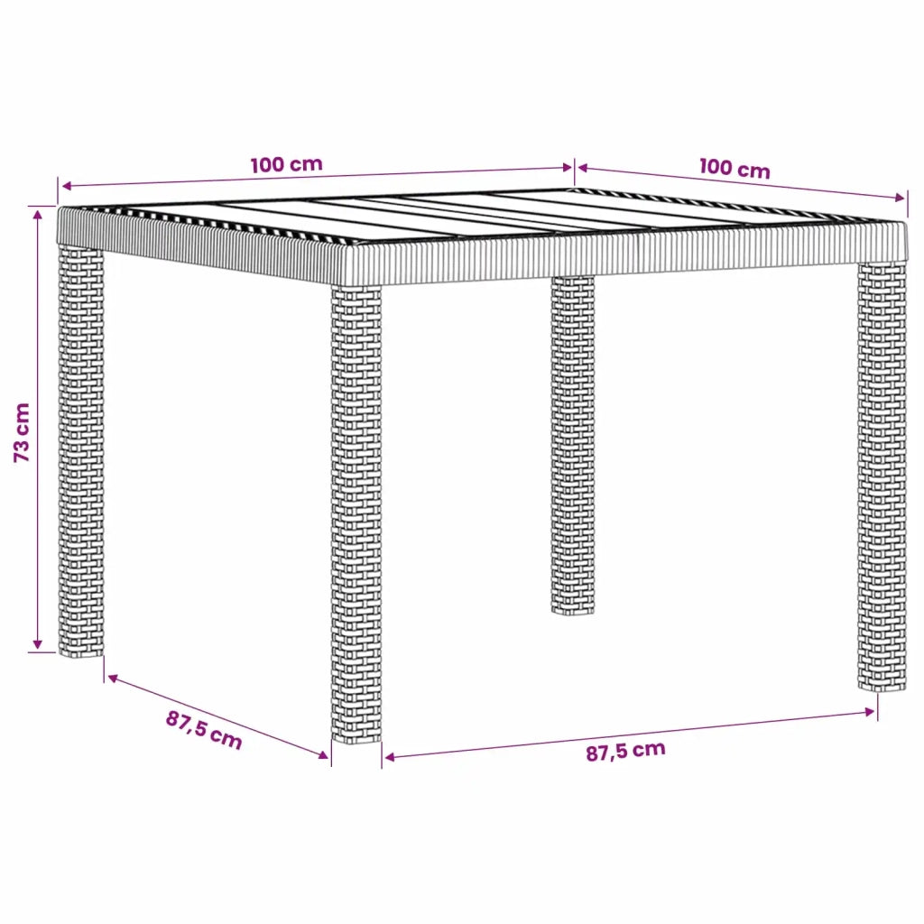 Set da Pranzo per Giardino 5 pz Antracite e Crema PP 3430103