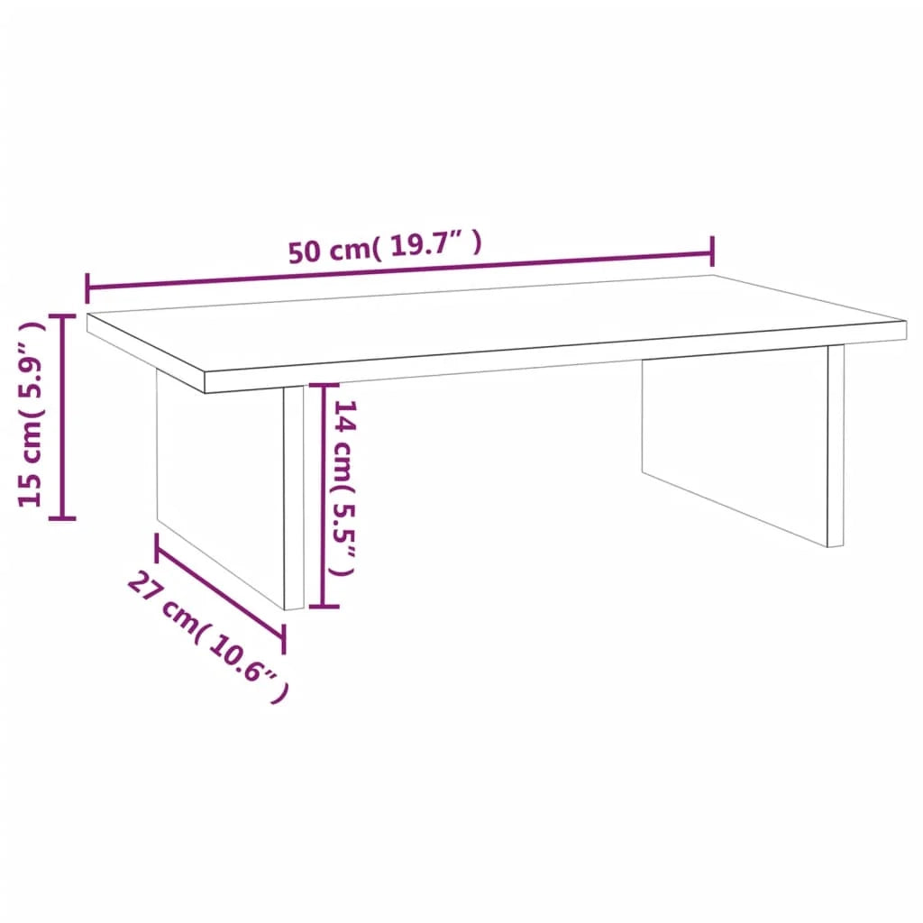 Supporto per monitor 50 x 27 x 15 cm in legno massello di pino bianco 02_0004441
