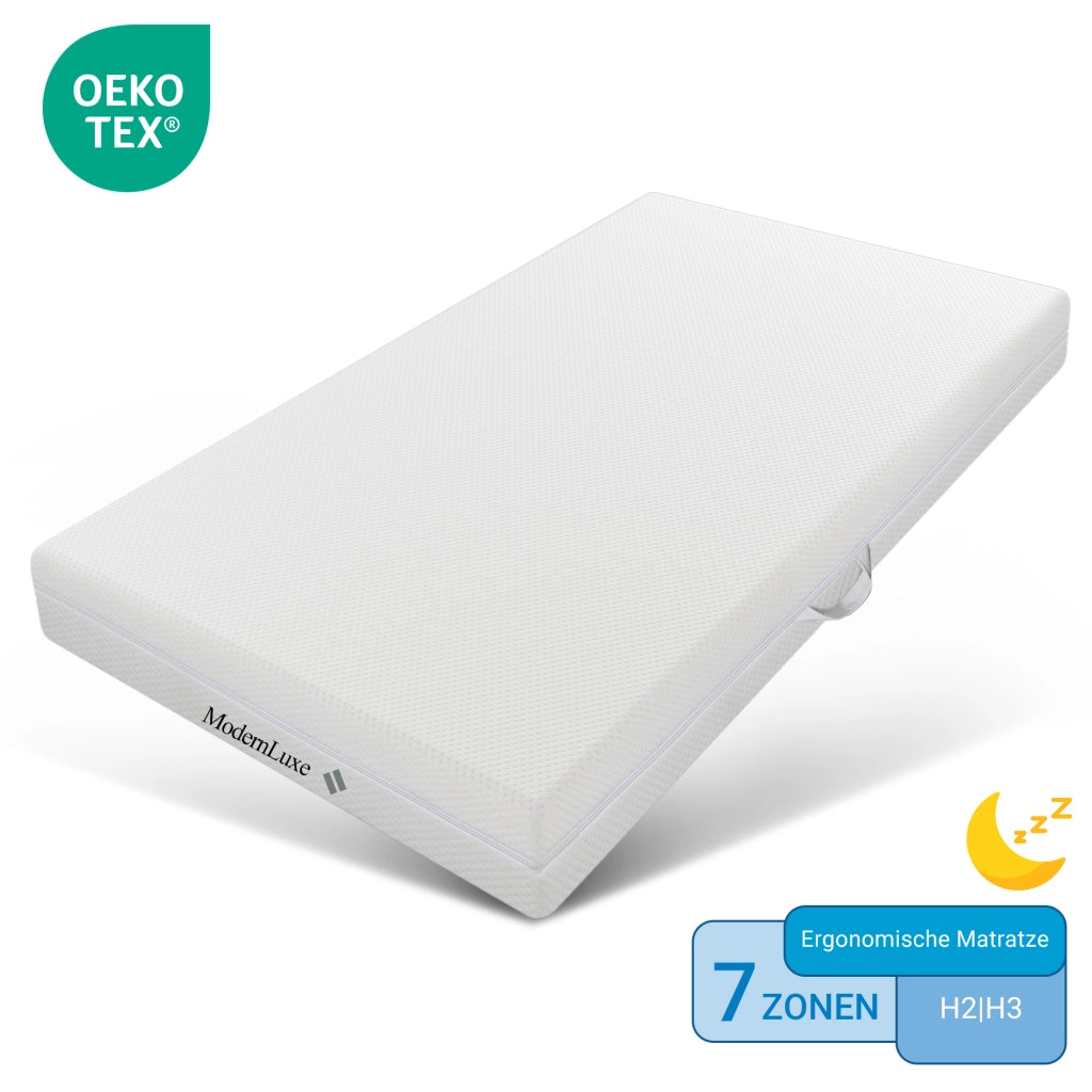 Materasso in schiuma comfort 7 zone bianco 90x200 cm