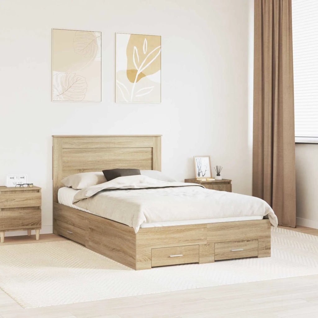 Struttura del letto con testiera Rovere Sonoma 120 x 200 cm 3410344