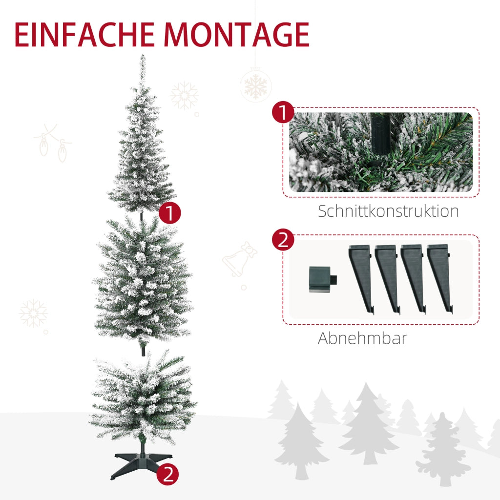 Albero di Natale Artificiale ¨C zephmum ¨C 210 cm, PVC, Verde/Bianco