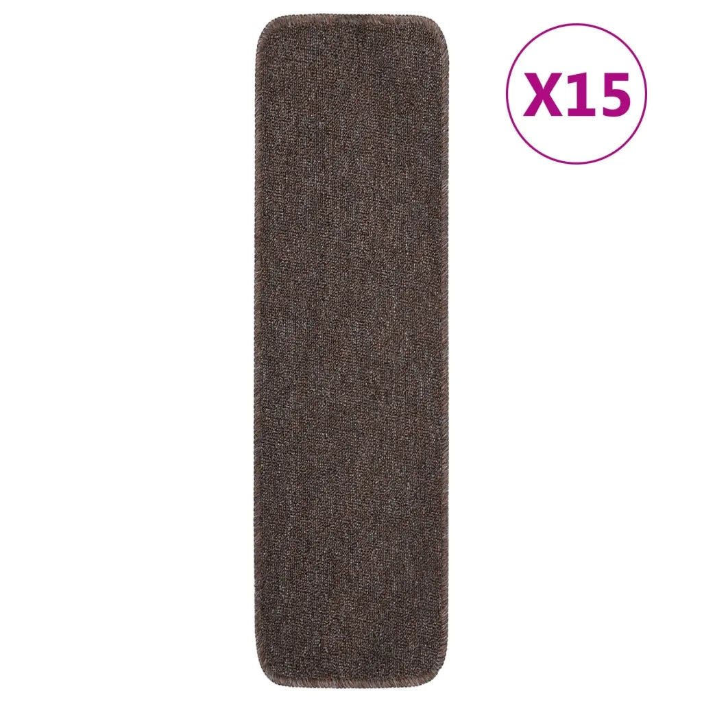 Tappetini Scale Antiscivolo 15 pz 75x20 cm Marroni Rettangolaricod mxl 104693
