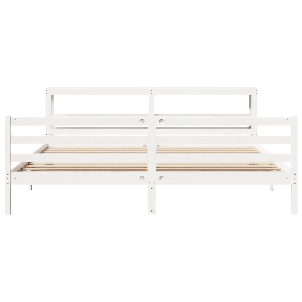Giroletto senza Materasso Bianco 200x200 cm Legno Massello Pino 3305835