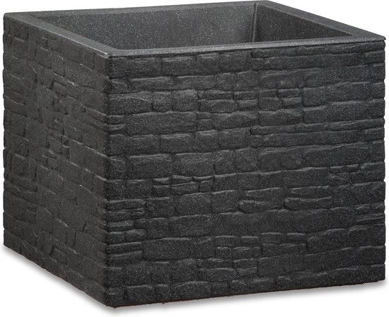 Piantagione quadrato - Stony Black - plastica riciclata - 10 anni di garanzia - esterno 33cm