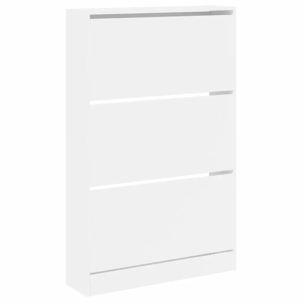 Scarpiera Bianca 80x21x125,5 cm in Legno Multistrato 839924