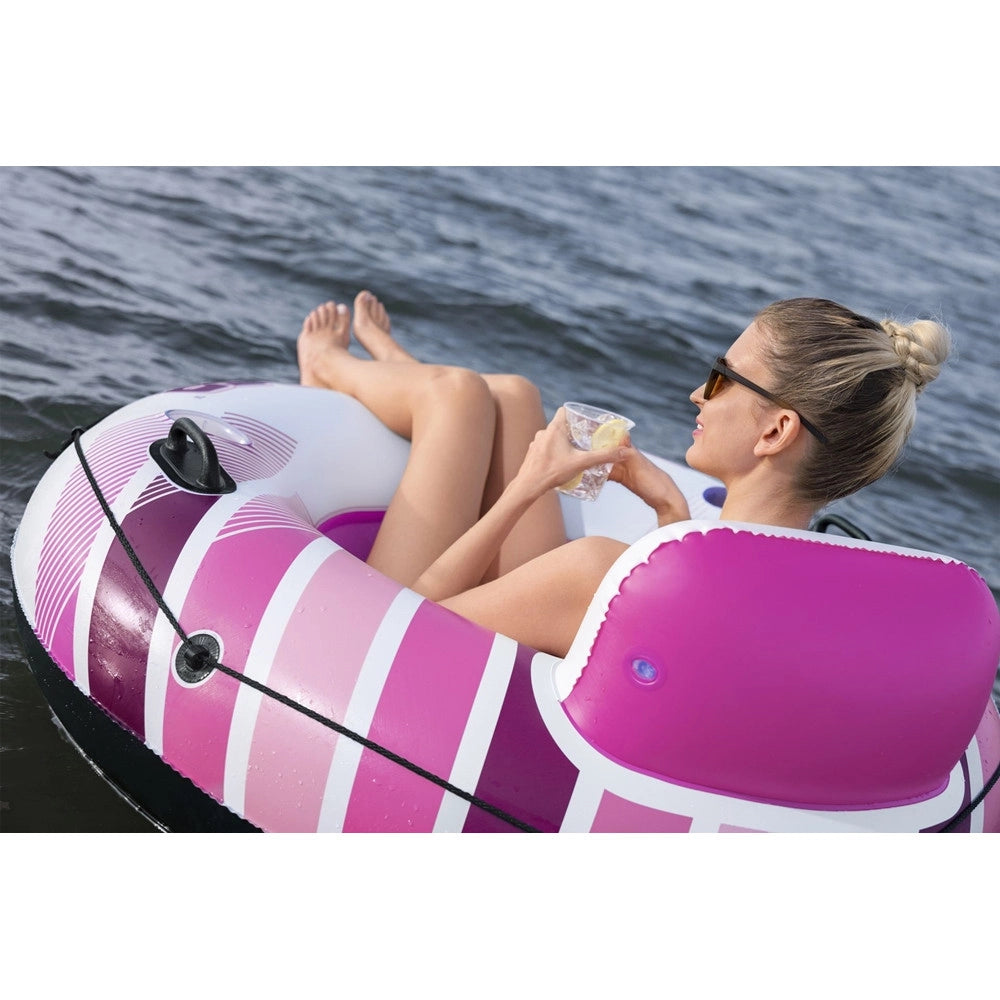 Trade Shop - Salvagente Gonfiabile Hydro Force Rapid Rider Rosa Con Schienale Portabevande ø135cm 43953 -