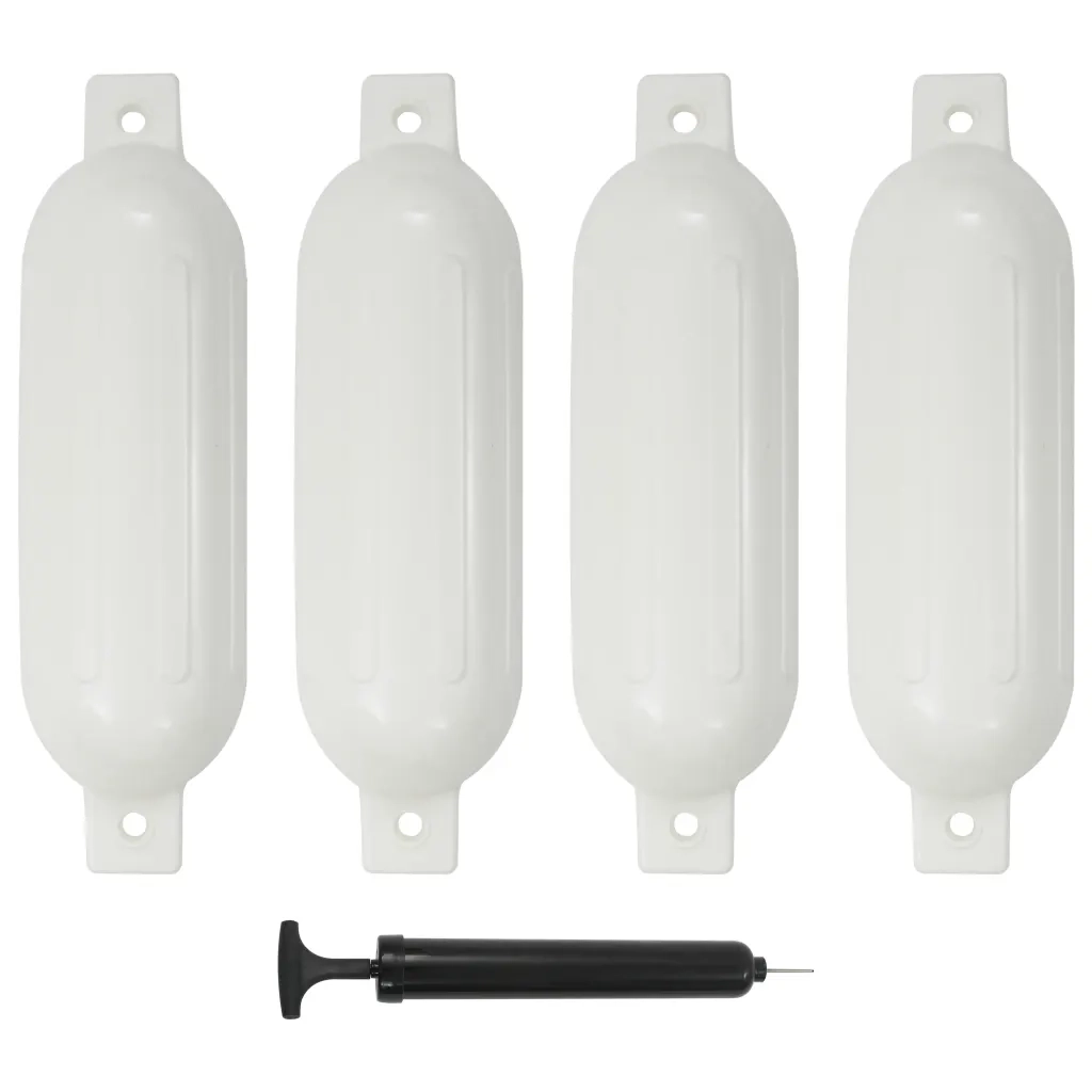 Paraurti per Gommone 4 pz Bianchi 51x14 cm in PVC 92385