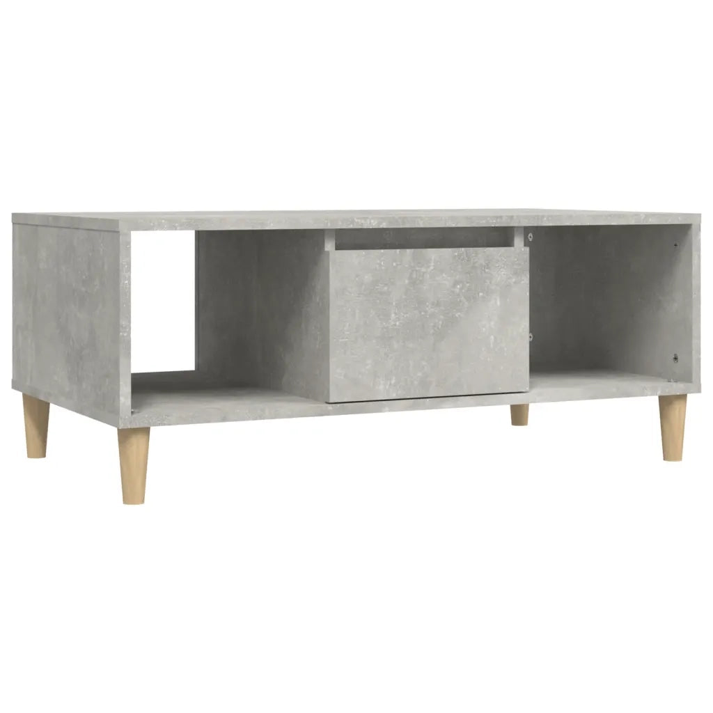 Tavolino Salotto Grigio Cemento 90x50x36,5 cm Legno Multistrato 821064