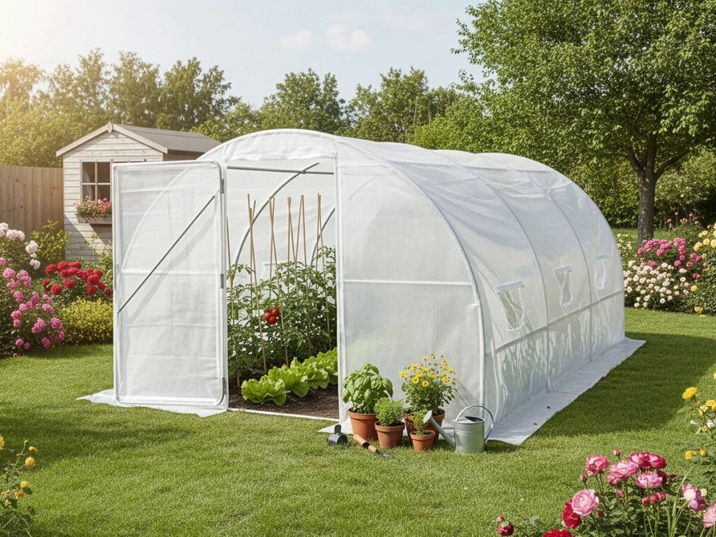 Copertura per serra a tunnel da giardino "Mimosa" - 12 m² - 180 g - Bianco