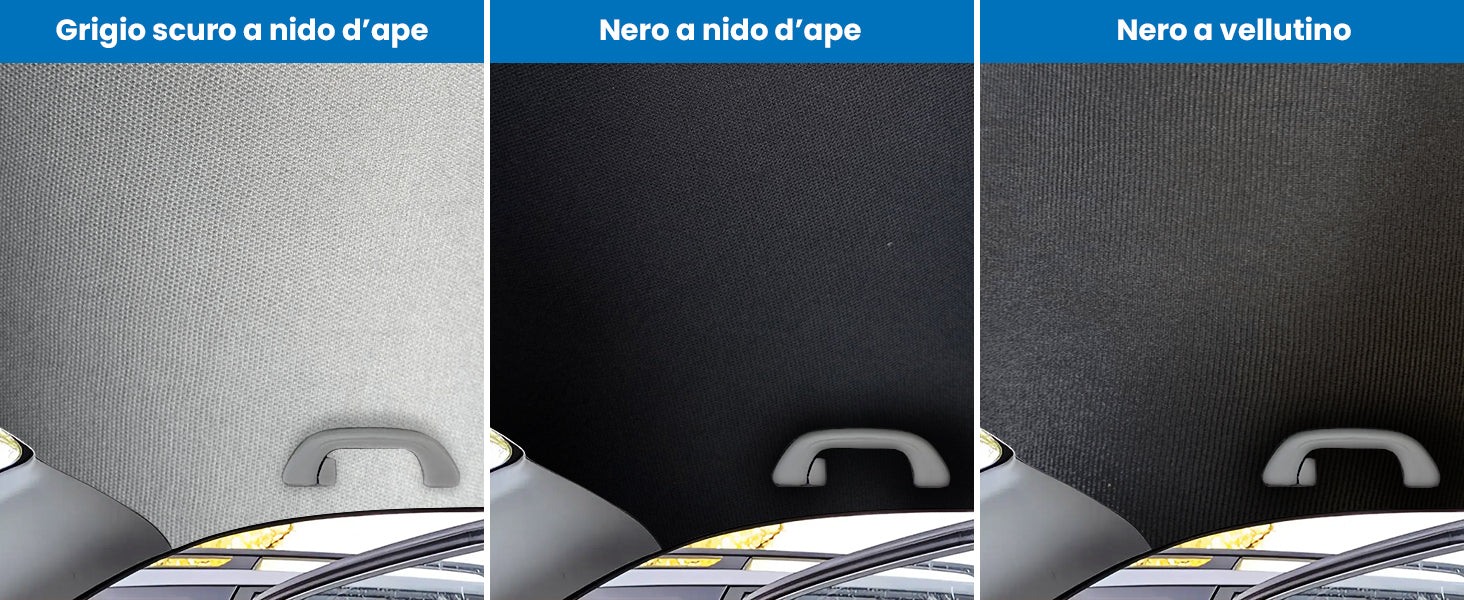 Kit Riparazione Tessuto Cielo Auto - Nido D'ape Nero Senza Colla - Misura 1,50 x 5 m - Adatto anche per Pannelli Portiere e Pantoni