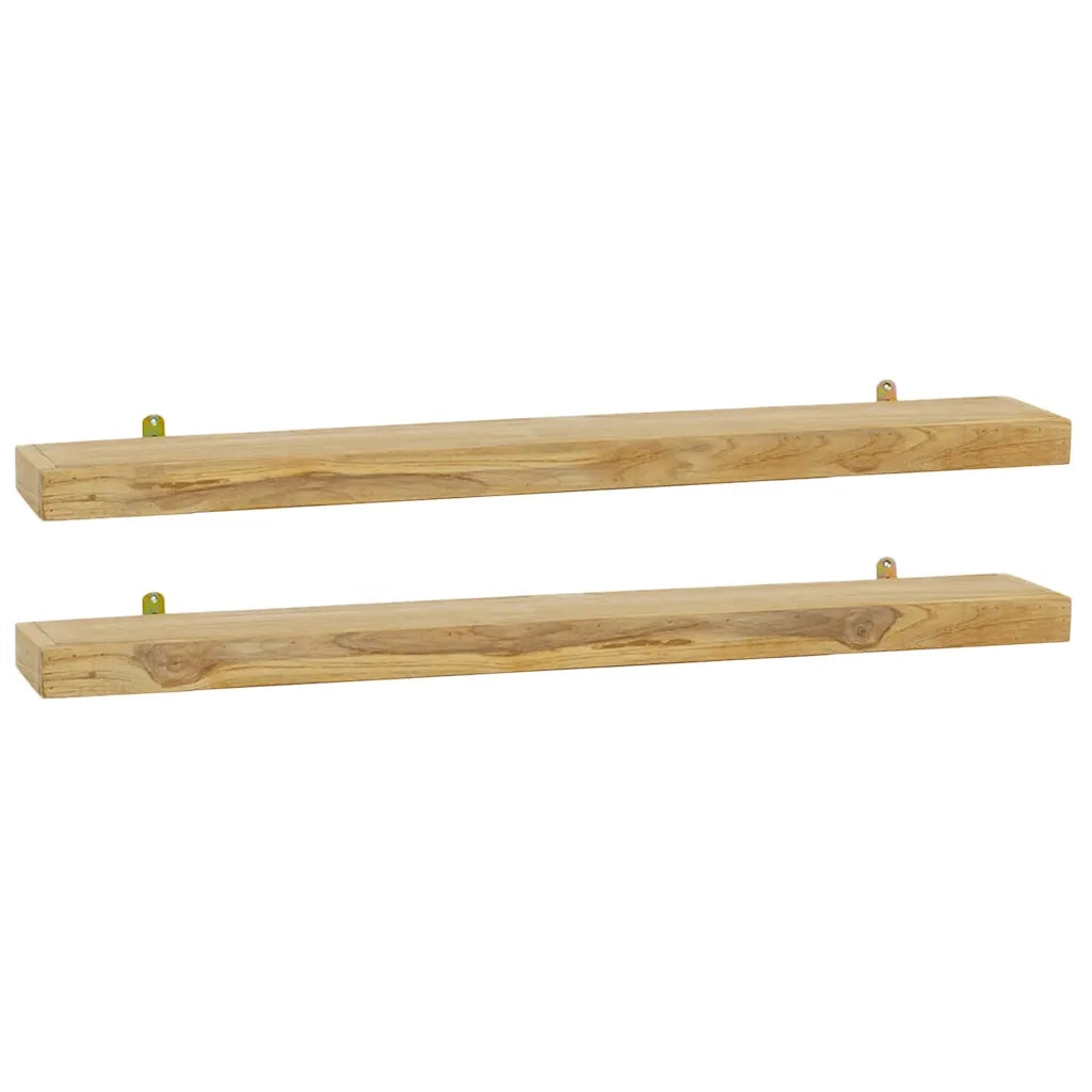 Mensole da Parete 2 pz 90x15x4 cm in Legno Massello di Teak 340756